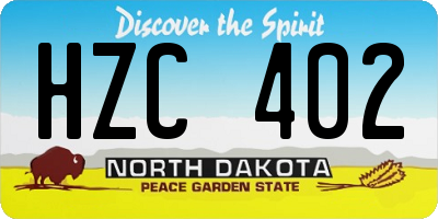 ND license plate HZC402