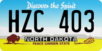 ND license plate HZC403