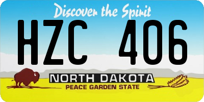 ND license plate HZC406