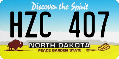 ND license plate HZC407