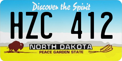 ND license plate HZC412