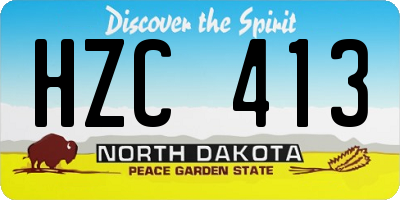 ND license plate HZC413