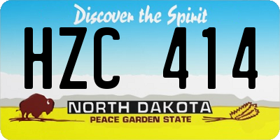ND license plate HZC414