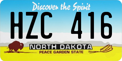 ND license plate HZC416