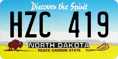 ND license plate HZC419