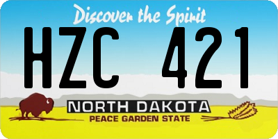 ND license plate HZC421