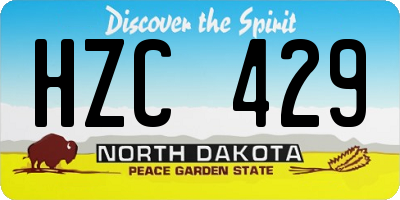 ND license plate HZC429