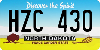 ND license plate HZC430