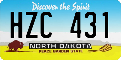 ND license plate HZC431