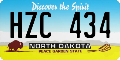 ND license plate HZC434