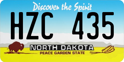 ND license plate HZC435