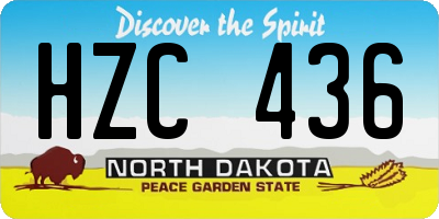 ND license plate HZC436