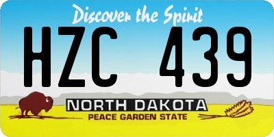 ND license plate HZC439