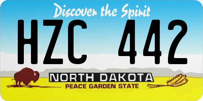 ND license plate HZC442