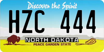 ND license plate HZC444