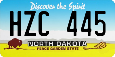 ND license plate HZC445