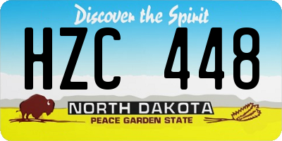 ND license plate HZC448