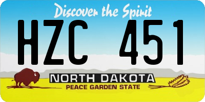 ND license plate HZC451