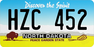 ND license plate HZC452