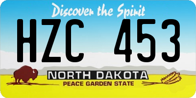 ND license plate HZC453
