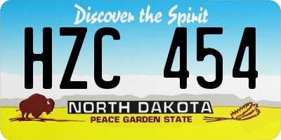 ND license plate HZC454