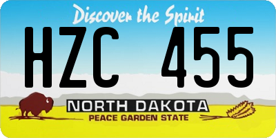 ND license plate HZC455
