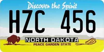 ND license plate HZC456