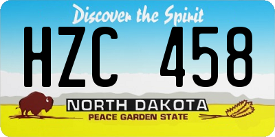 ND license plate HZC458