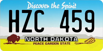 ND license plate HZC459