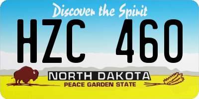 ND license plate HZC460
