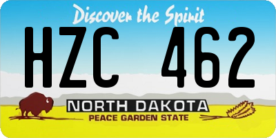 ND license plate HZC462