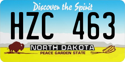 ND license plate HZC463