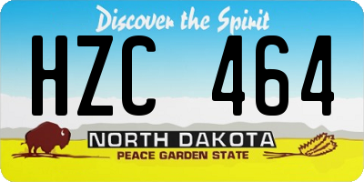 ND license plate HZC464