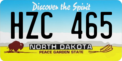 ND license plate HZC465