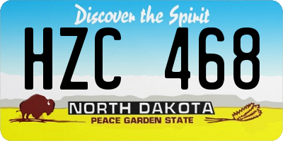 ND license plate HZC468