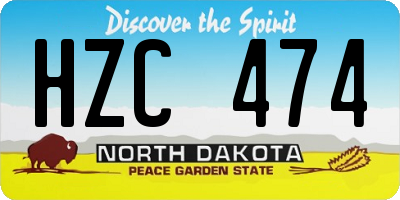 ND license plate HZC474