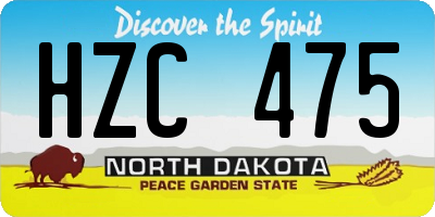 ND license plate HZC475