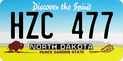 ND license plate HZC477