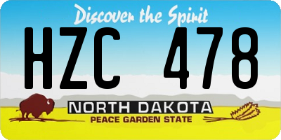 ND license plate HZC478