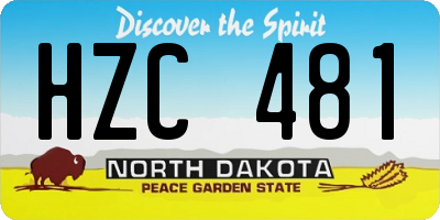 ND license plate HZC481