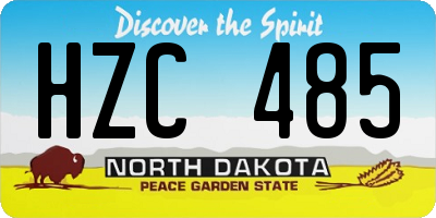 ND license plate HZC485