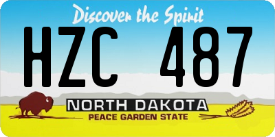 ND license plate HZC487