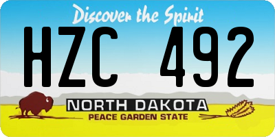 ND license plate HZC492