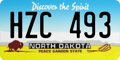 ND license plate HZC493