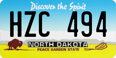ND license plate HZC494