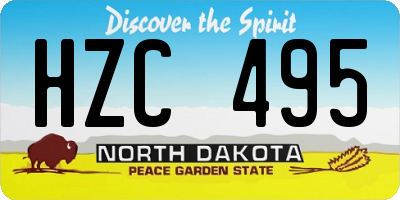ND license plate HZC495