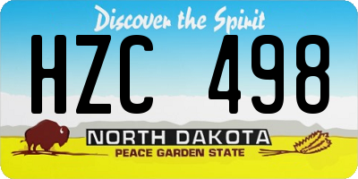 ND license plate HZC498