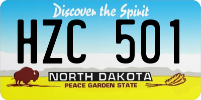 ND license plate HZC501
