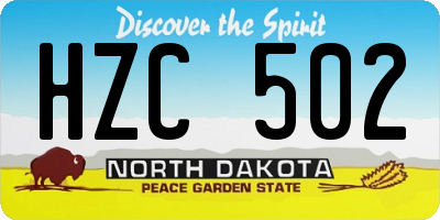 ND license plate HZC502