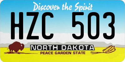 ND license plate HZC503